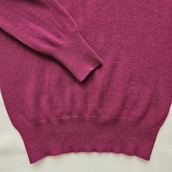 Sweater Turtlenecks Burgundy Wool Vintage Shine Company - Picture 5 of 7